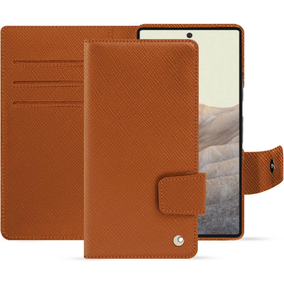 Noreve Lederschutzhülle Wallet (Google Pixel 7 Pro), Smartphone Hülle, Orange