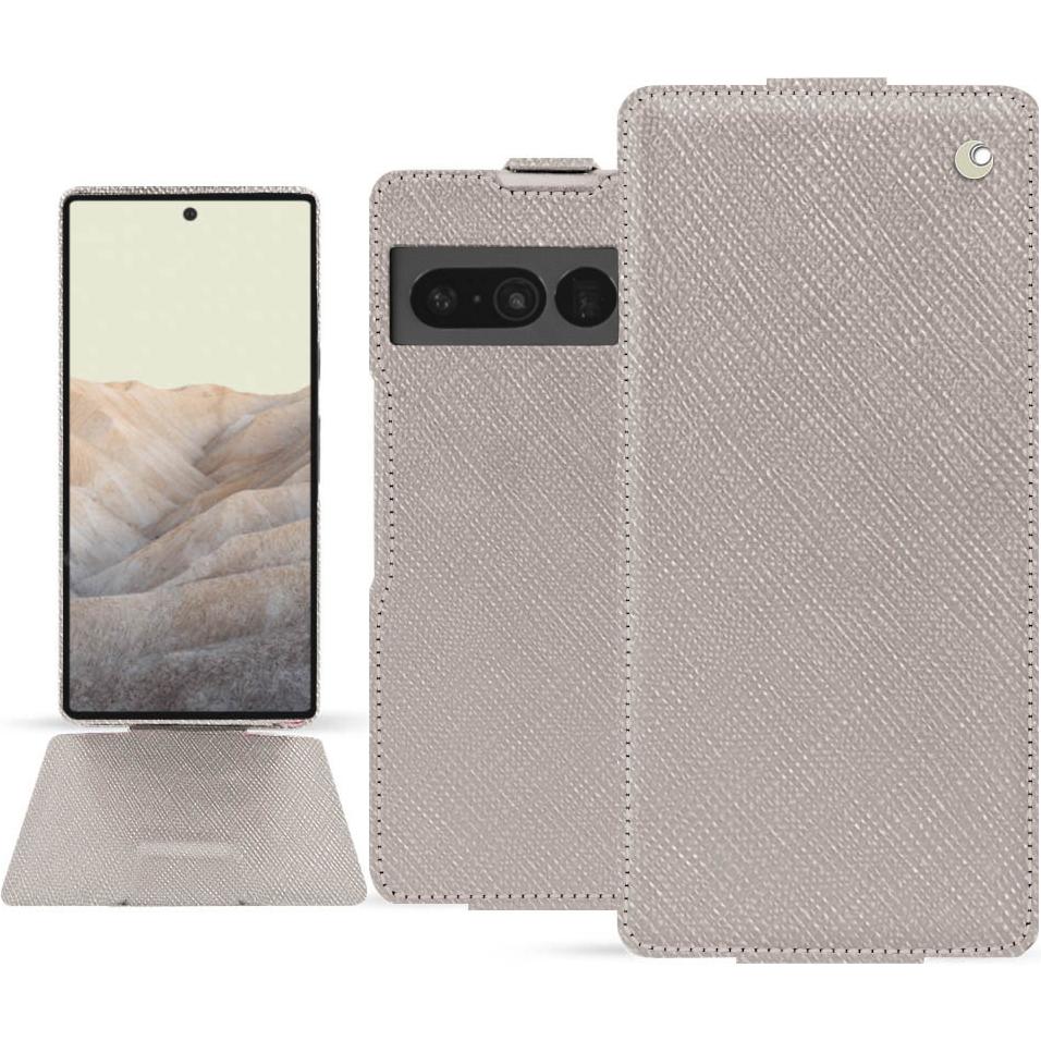 Noreve Lederschutzhülle vertikal (Google Pixel 7 Pro), Smartphone Hülle, Beige