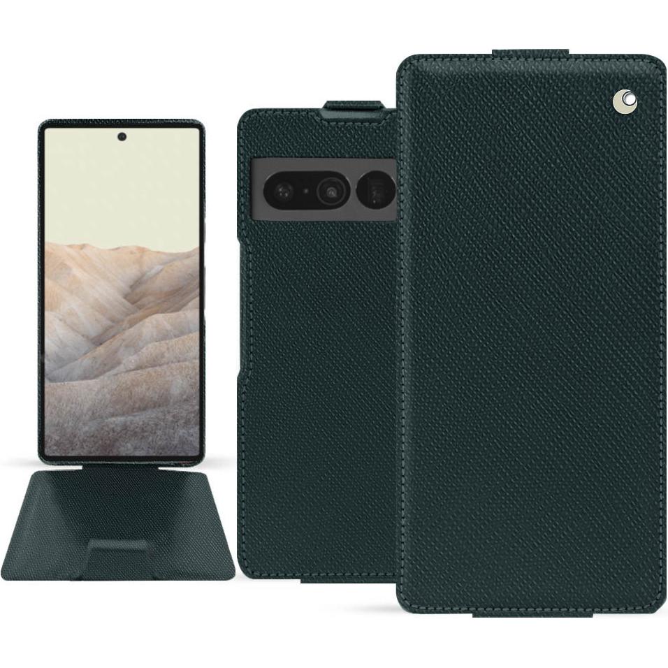 Noreve Lederschutzhülle vertikal (Google Pixel 7 Pro), Smartphone Hülle, Grün