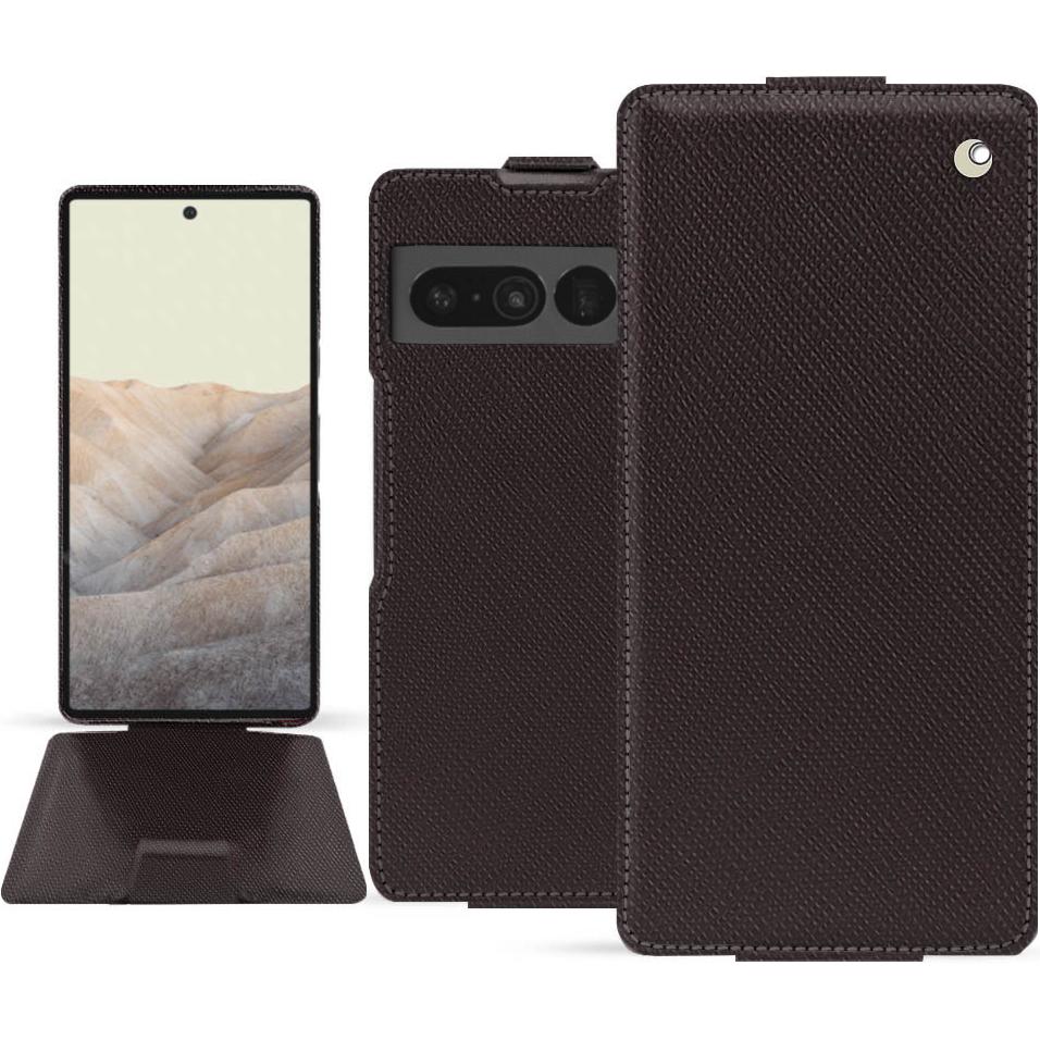 Noreve Lederschutzhülle vertikal (Google Pixel 7 Pro), Smartphone Hülle, Braun