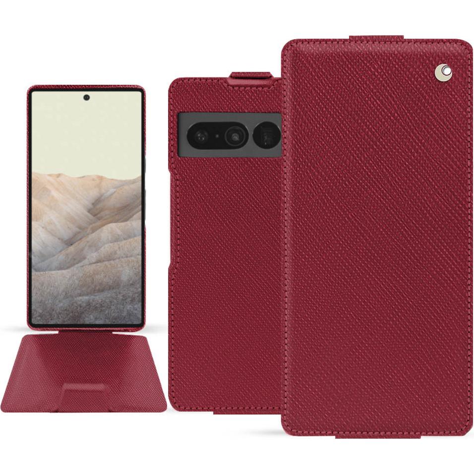 Noreve Lederschutzhülle vertikal (Google Pixel 7 Pro), Smartphone Hülle, Rot