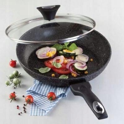 Thumbnail - Tiross PAN MARBLE WITH COVER 26cm TS-1256P, Pfanne + Kochtopf, Schwarz