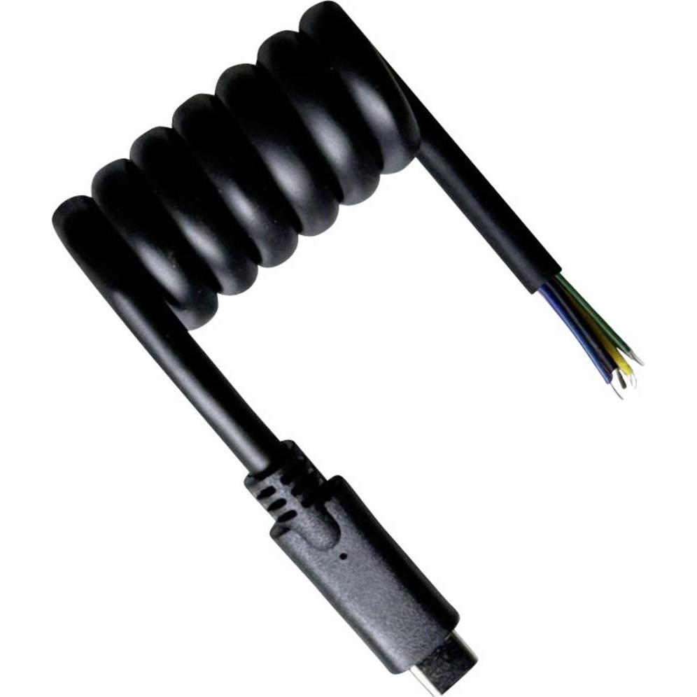 BKL Electronic USB-C Kabel offene Kabelenden, USB-C Stecker 50 cm Schwarz 10 (0.50 m, 100 W), Cavo USB