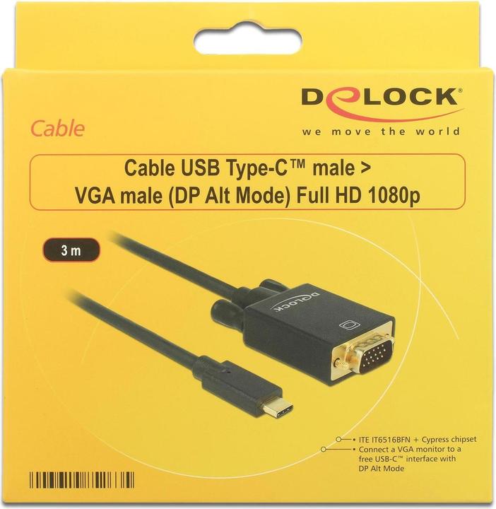Image du produit Delock USB Typ C — VGA (3 m, VGA, USB Type C)