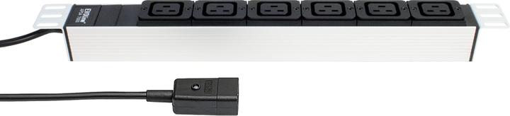 Produktbild Steffen Steckdosenleiste ALU MODULAR PDU 1HE 6xC19 3m si/sw