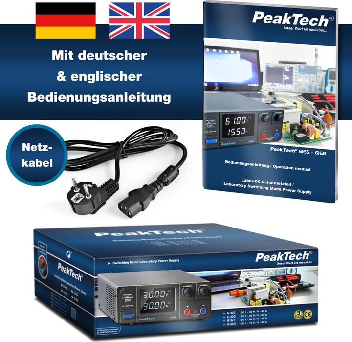 Actual product image Peaktech Labornetzgerät P 6168, 1...15 V, 0...60 A, 900 W