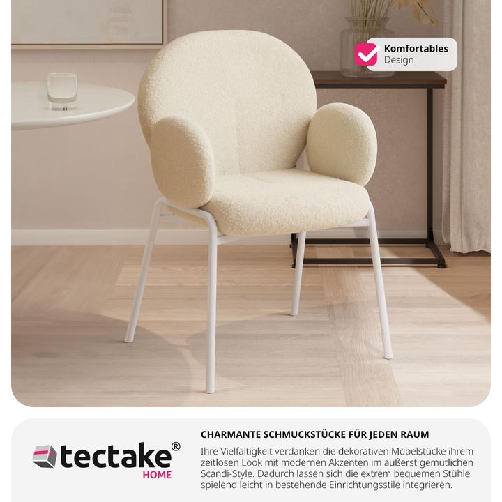 Image du produit tectake Set de 2 chaises Scandi rembourrées