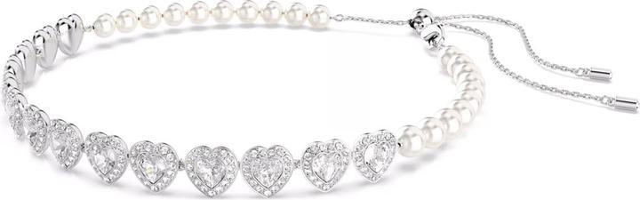 Produktbild Swarovski x Ariana Grande Tennis Choker Verschiedene Schliffe Herz Weiss Rhodiniert (Swarovski Metall, 30 cm)