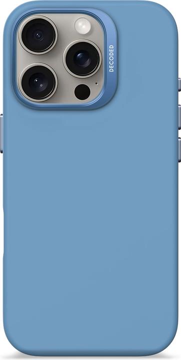 Decoded AntiMicrobial Silicone Backcover with MagSafe for iPhone 16 Pro - Blue (Apple iPhone 16 Pro)