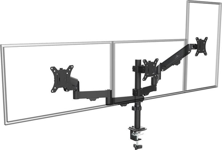 Actual product image Maclean Halterung für 3 Maclean-Monitore Gasfeder 17 -27 2-8kg schwarz MC-137 (27", 8 kg)