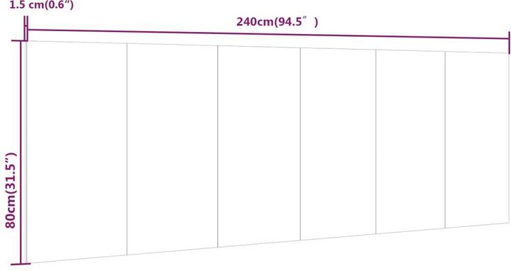 Actual product image vidaXL Kopfteil (240 x 1 x 80 cm)