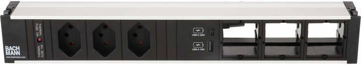 Actual product image Bachmann Built-in power strip CONI, 3x T13, 1x USB A/C, 3x Custom empty (Type 13, USB-A, USB-C)