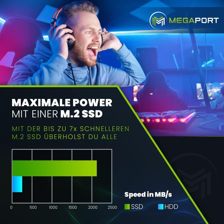 Produktbild Megaport Gaming PC (AMD Ryzen 7 5700X, 16 GB, 1000 GB, GeForce RTX 3060)