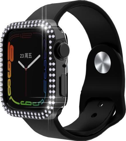 Immagine prodotto Cover-Discount Apple Watch 45mm - Custodia protettiva con strass glitterati nera