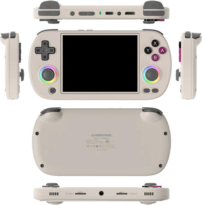 Actual product image Anbernic RG40XX H 64GB Retro Gaming Handheld Console with RGB Joystick (grey) - 5000+ Compatible Games
