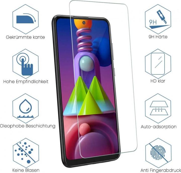 Produktbild Screenguard Samsung Galaxy M51 Panzerglas Schutzfolie Case Friendly Design (1 Stück, Samsung Galaxy M51)
