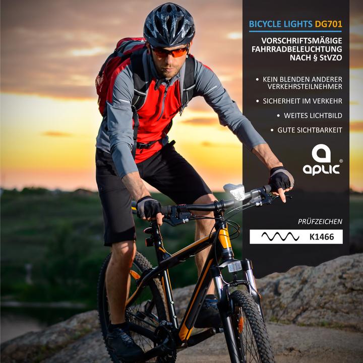 Produktbild Aplic LED Fahrradlicht, Frontlicht, Akku Fahrrad Vorderlicht mit 50 LUX, Velolicht, StVZO zugelassen (300 lm)