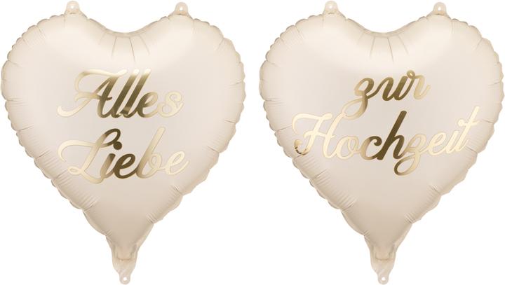 Partydeco Folienballons Herzen, Hochzeit (2x)