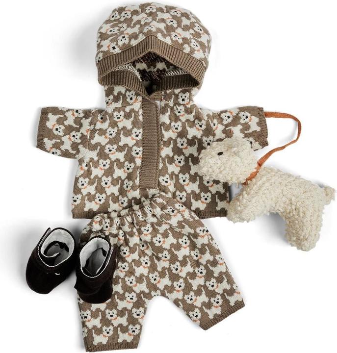 Smallstuff Doll clothing, sweat suit with AO dogs, shoes and dog - (40010-45)