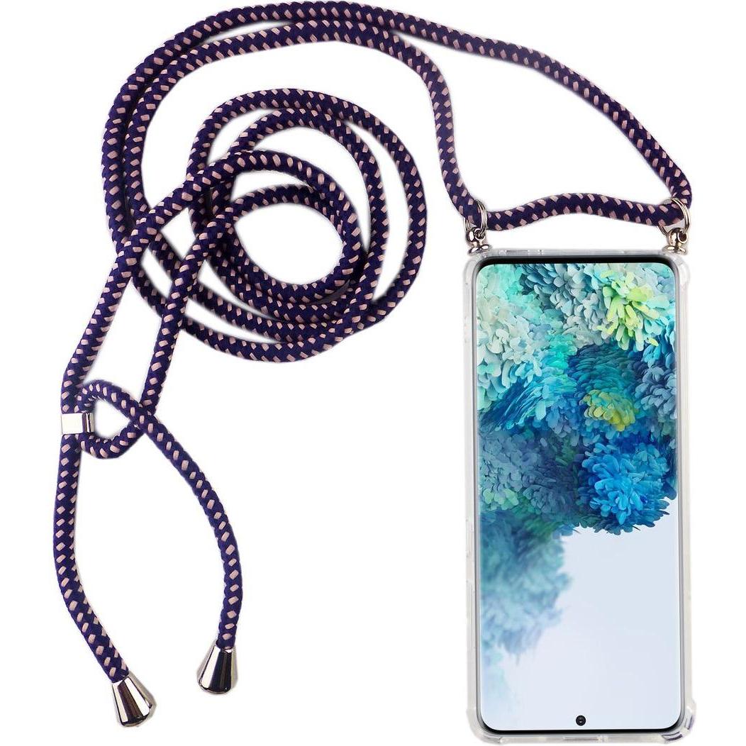 König Design Handykette für Samsung Galaxy S20 Plus Band Case zum umhängen Kordel Violett Neu, Handykette, Transparent
