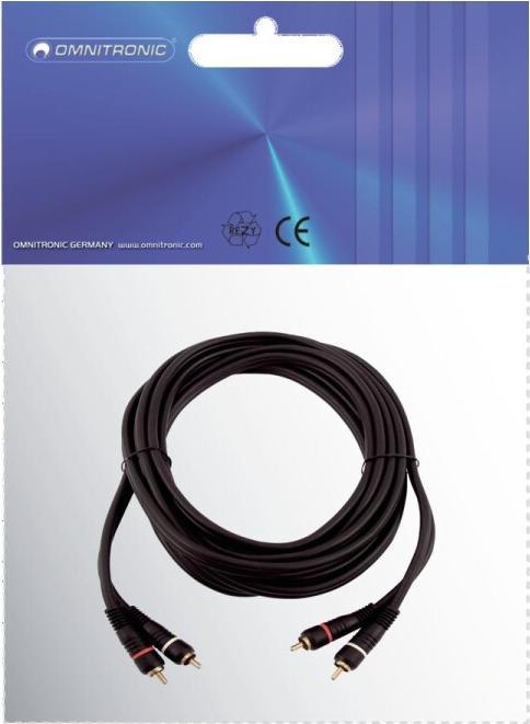 Produktbild Omnitronic Cinch Kabel 2x2 5m (5 m, Cinch Kabel)