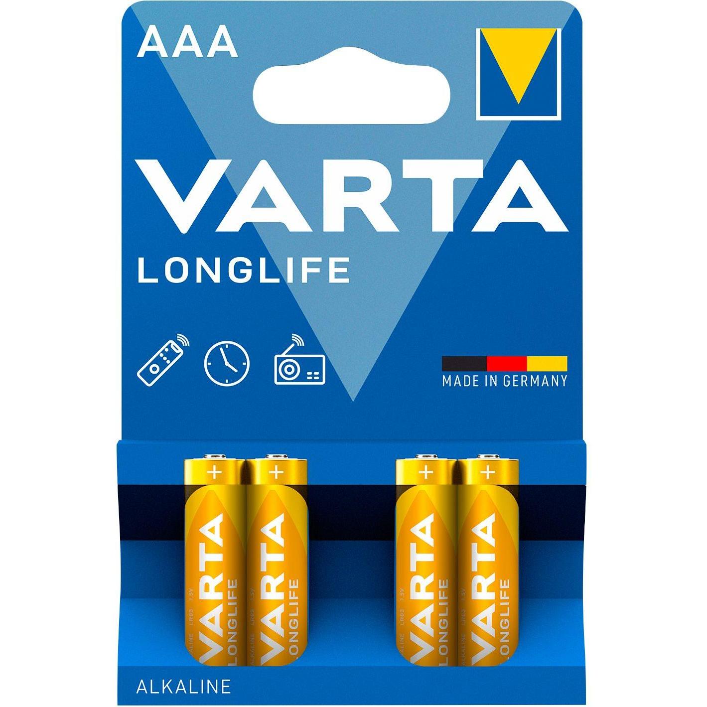 Varta Longlife (4 Stk., AAA, 1200 mAh), Batterien + Akkus