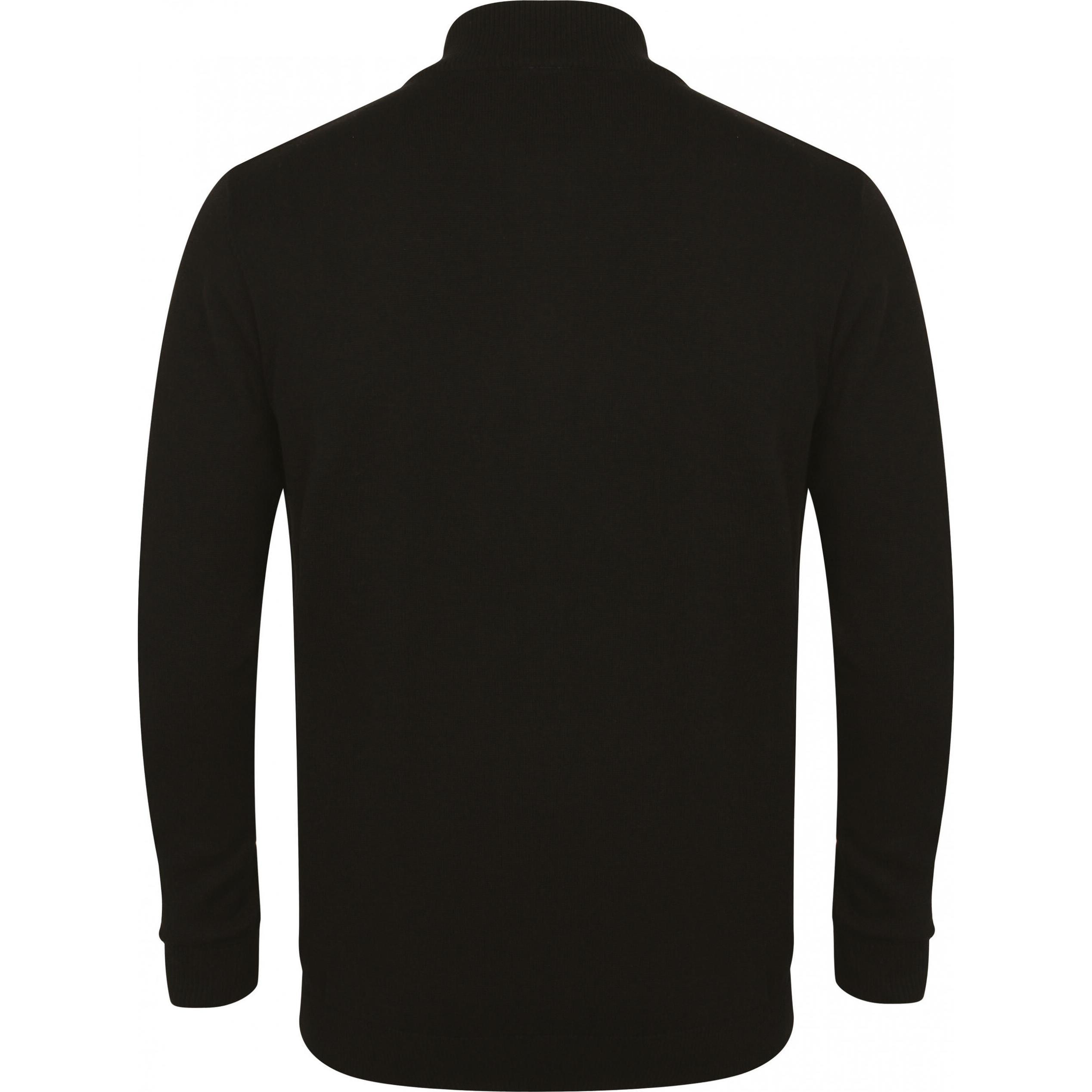Thumbnail - Henbury, Herren, Pullover, Strickjacke mit Reissverschluss, Schwarz, (XXS)