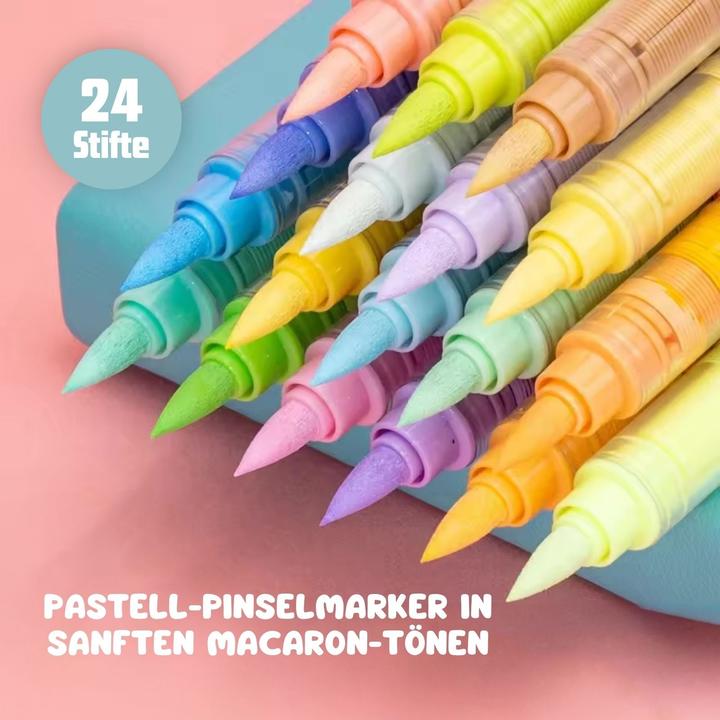 Image du produit Hermex 24-tlg. Set Acrylmarker Pastellfarbe Pinselstifte Acryl Brush Marker (24 x)
