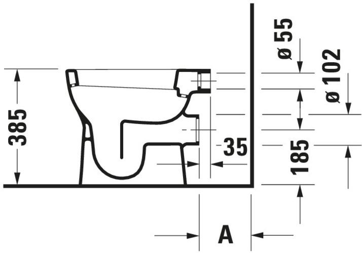 Produktbild Duravit Flachspl-WC D-Code wei stehend Abgang waagerecht 2109090000