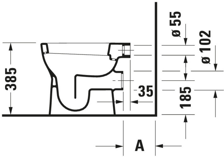 Produktbild Duravit Flachspl-WC D-Code wei stehend Abgang waagerecht 2109090000