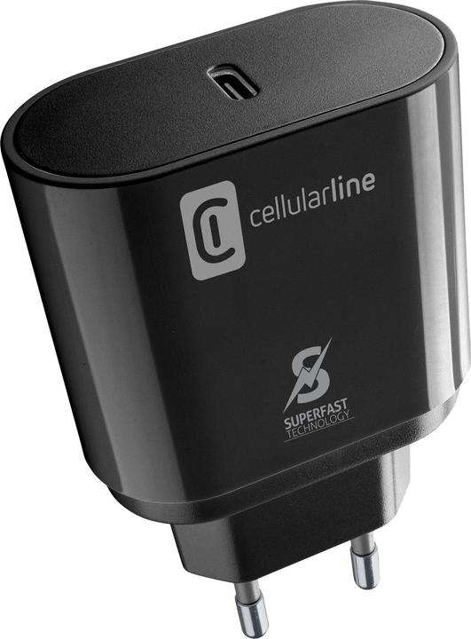 Actual product image Cellularline ACHSMKITC2CPD25WK Mobile Device Charger Black Indoor (25 W, 1 portion)