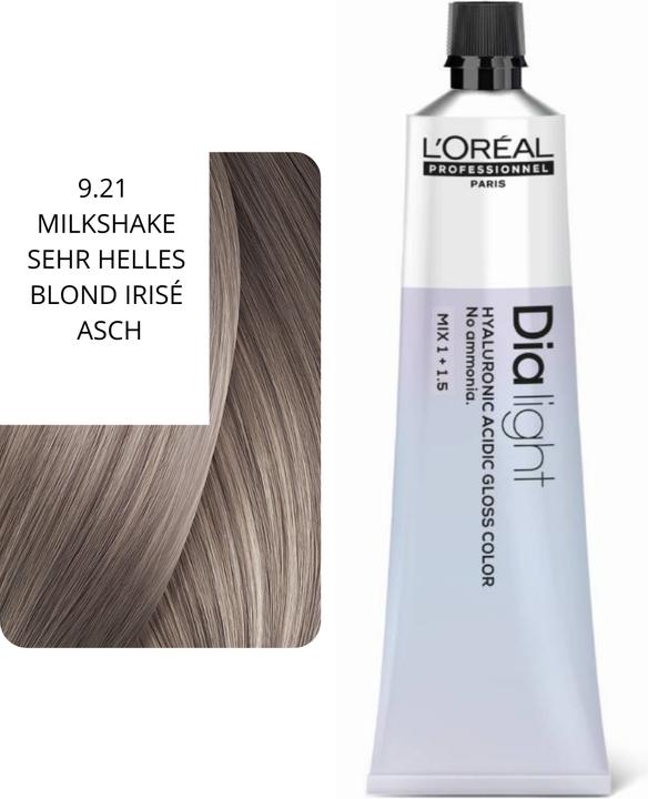 Image du produit L'Oréal Professionnel L'Oral Professionnel Dialight 921 Milkshake Very Light Blonde Ash Iridescent 60ml Hair Color (921 Milkshake Very Light Blonde Ash Iridescent)