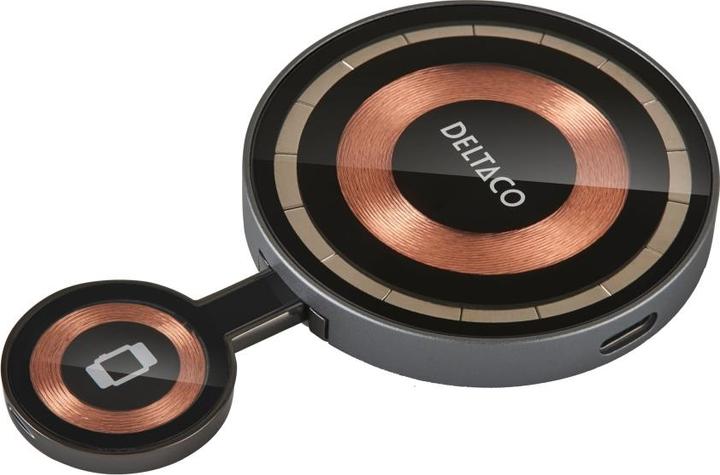 Image du produit Deltaco 2-in-1 wireless charger 15W transparent (7 W)
