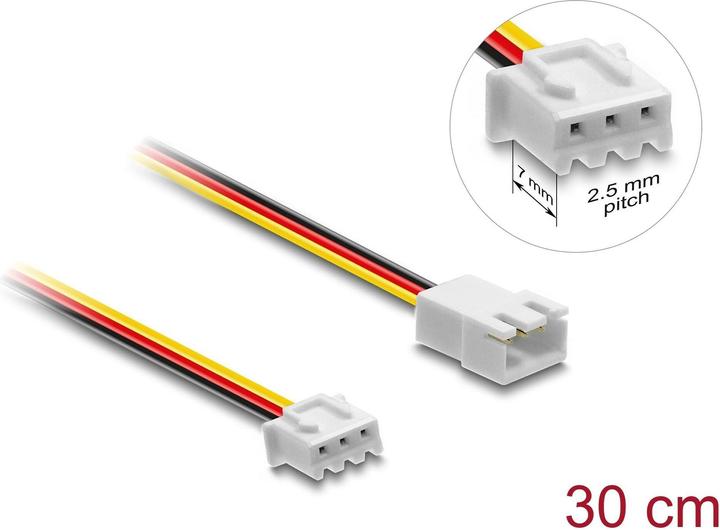 Actual product image Delock Lüfter Verlängerungskabel Stecker zu Buchse 3 Pin, St