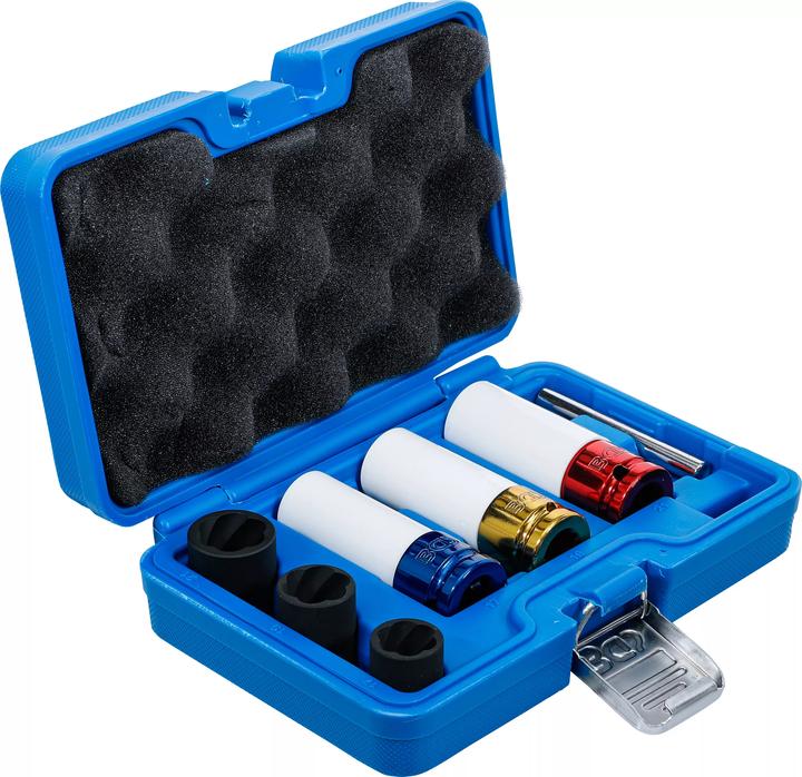 Actual product image BGS Power socket and spiral profile socket spanner set | Drive square socket 12.5 mm (1/2") | (12.5 mm)