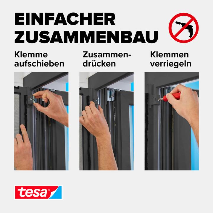 Produktbild tesa Insektenschutz Alu COMFORT Adapter für Türen, zur Montage ohne Bohren