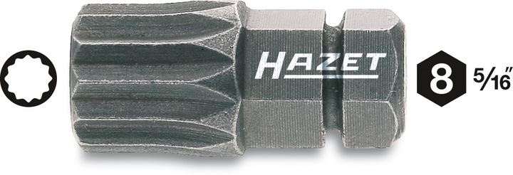 Produktbild HAZET Bit 2597-02 ∙ Sechskant8 (5/16 Zoll) ∙ Innen Vielzahn Profil XZN ∙ M10 (M10)