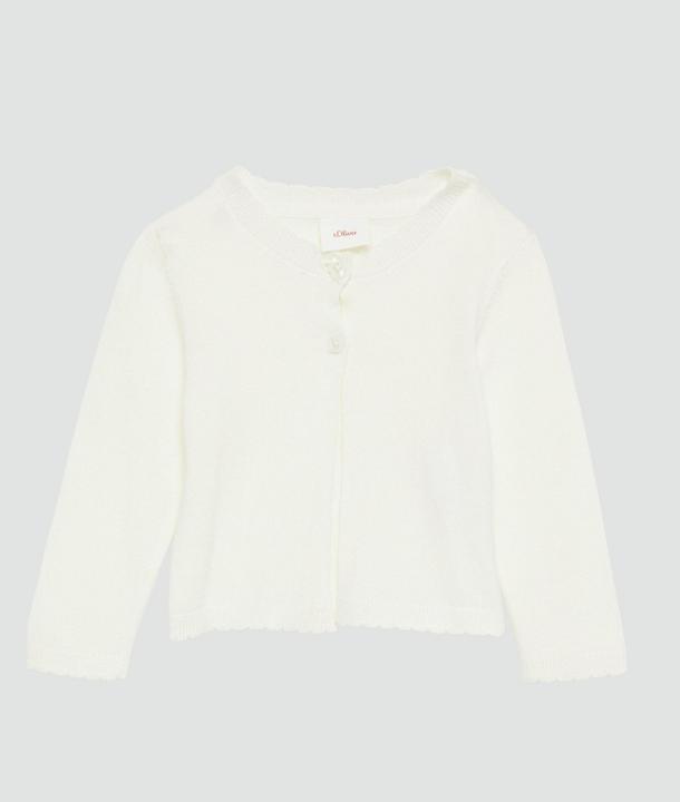 Immagine prodotto S.Oliver Strickjacke Strickjacke aus Viskosemix mit Wellsaum und blumenförmigen Knöpfen (80)