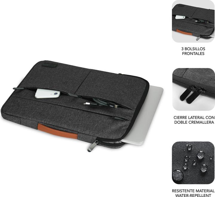 Actual product image Subblim FUNDA PORTATIL AIR PADDING 360 SLEEVE 15,6" DARK GREY (15.60", Universal)