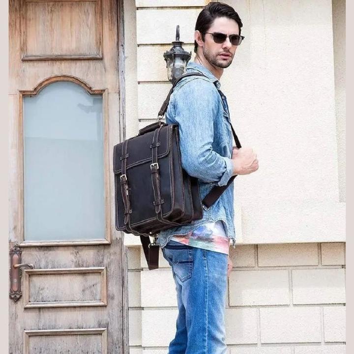 Actual product image Only-Bags.Store Vintage Leather Backpack, Leather Backpack