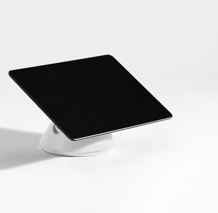 Actual product image Bouncepad CLICK Universal Tablet Table Stand rotatable, white