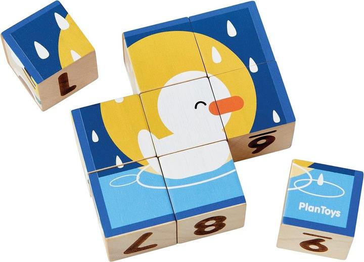 Plantoys Tier Würfelpuzzle (9 Teile)