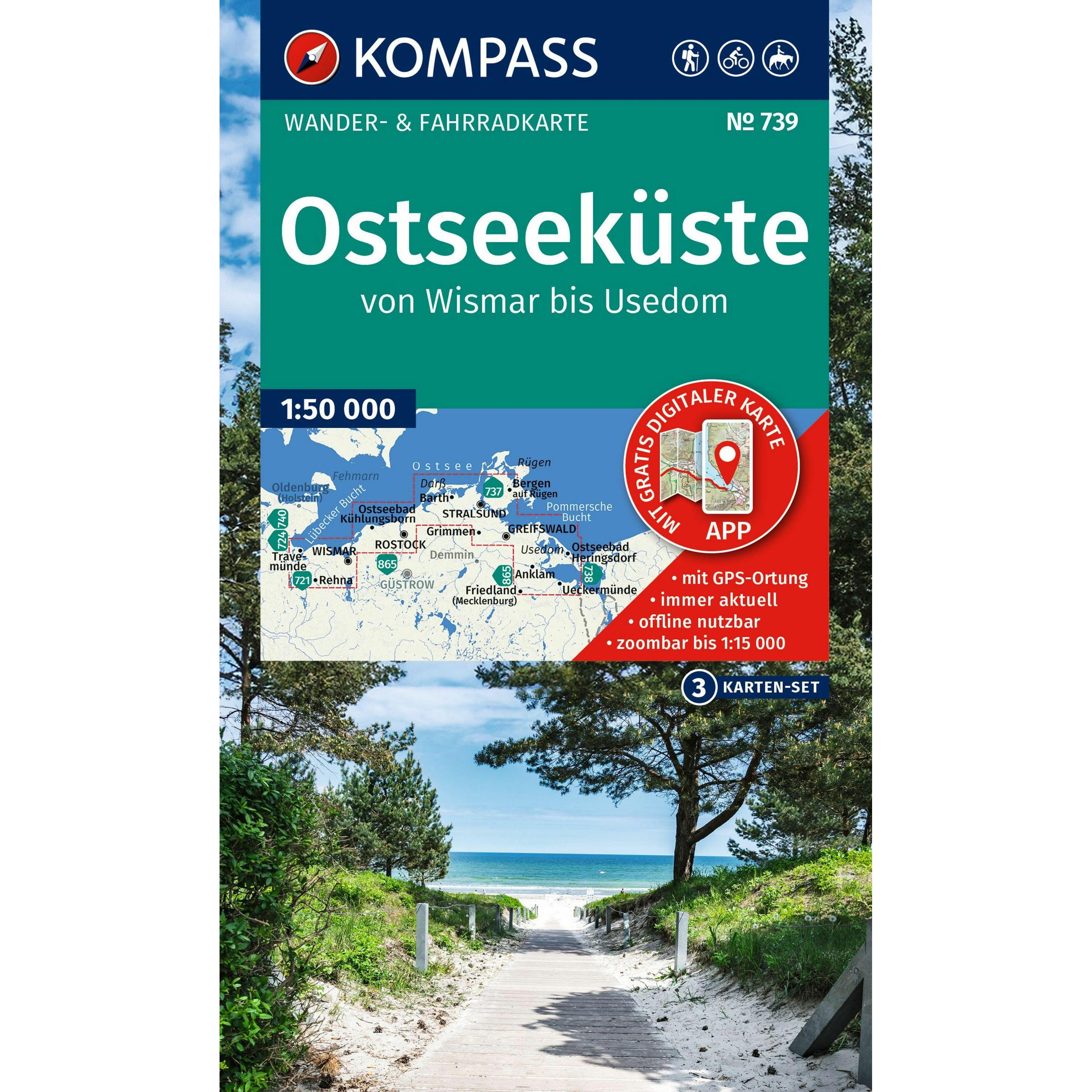 Kompass Karten KV WK 739 Ostseeküste Wismar, Usedom (57303302)
