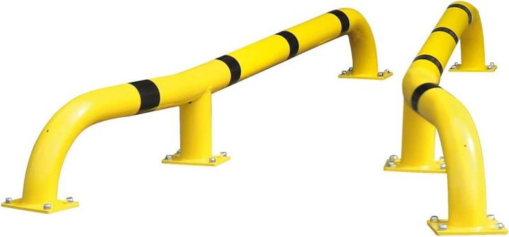 Moravia Protection antichoc pour l'entrée des camions Ø 108 mm, galvanisé, revêtement jaune et noir