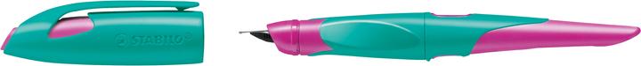 Produktbild STABILO Füllhalter EASYbirdy R, Rechtshänder,türkis/neonpink Federbreite: A, ergonomischer Schulfüller, rut (Blau, Pink, 1 x)