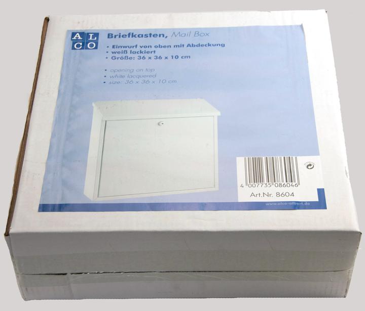 Produktbild Alco Albert 8604 - Briefkasten, weiss lackiert, ca. 36 x 36 x 10 cm