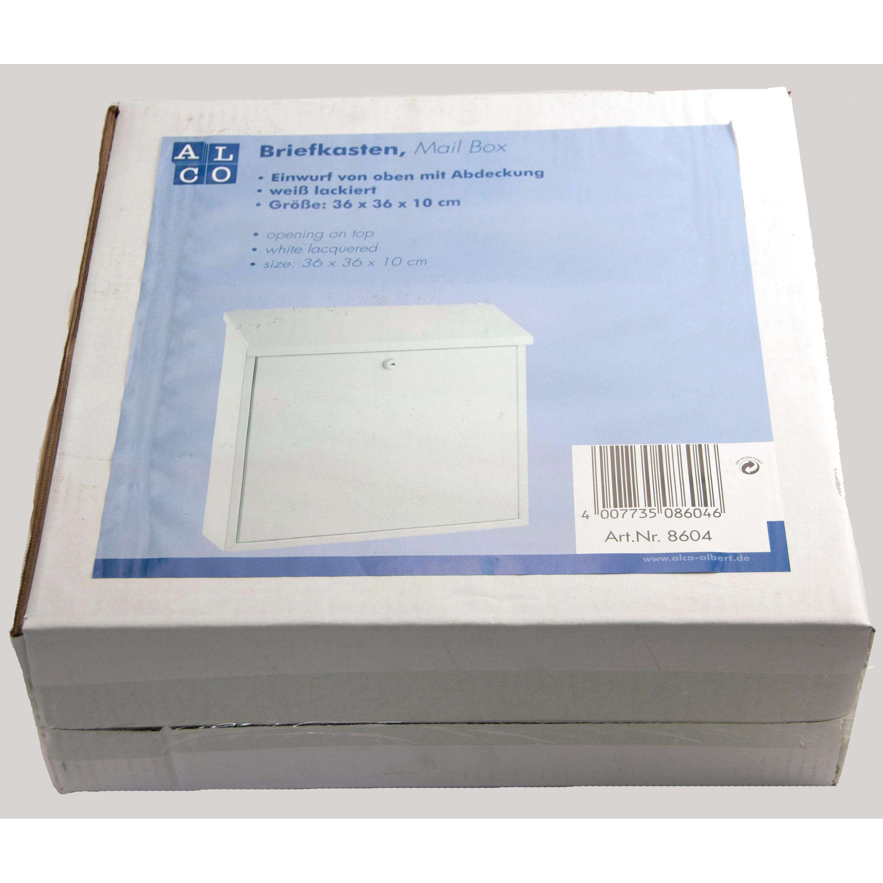 Thumbnail - Alco, Briefkasten, Albert 8604 - Briefkasten, weiss lackiert, ca. 36 x 36 x 10 cm