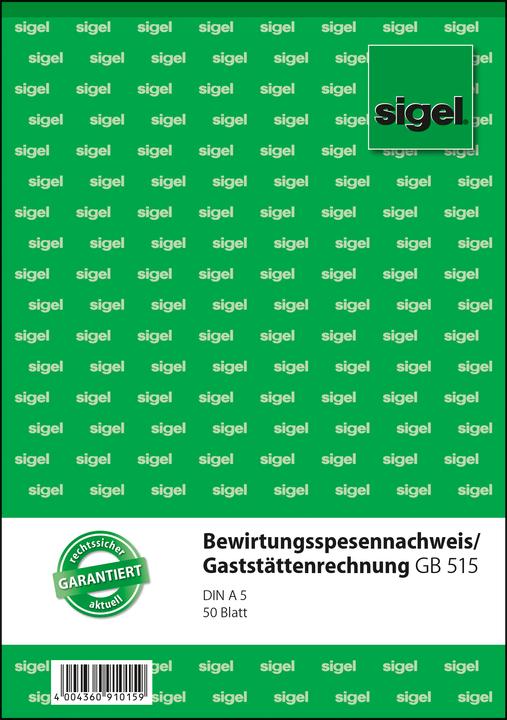 Image du produit Sigel Formulaire de justificatif de frais d'accueil GB515 (50 x)