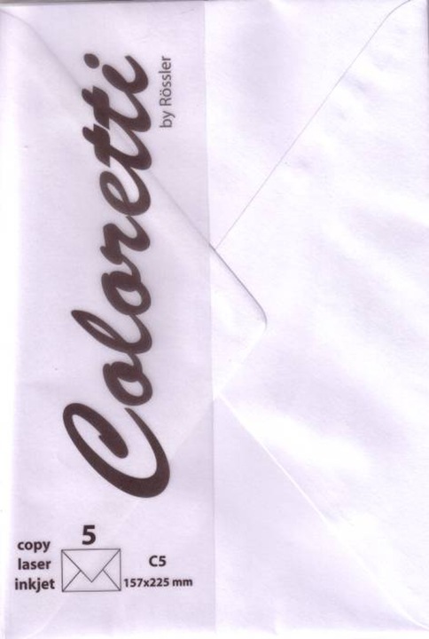 Actual product image Rössler 220711509 - Coloretti envelopes, 80 g/m², DIN C5, white, 5 pcs. (C5, 5 x)