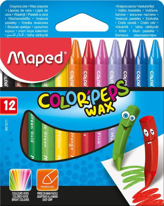 Immagine prodotto Maped Pastello a cera COLOR'PEPS WAX, confezione da 12 pezzi in cartone (12x)